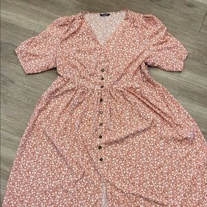 Floral Button-Down Dress in Pink